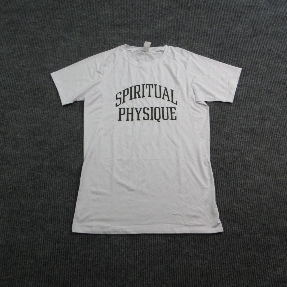 Spiritual Physique Shirt Mens L White Short Sleeve Crew Neck Graphic Tee